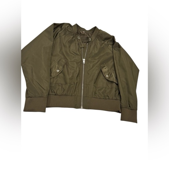 🧥 Free People‎ Midnight Bomber Jacket Olive Green Women’s L 🧥 - Picture 2 of 5